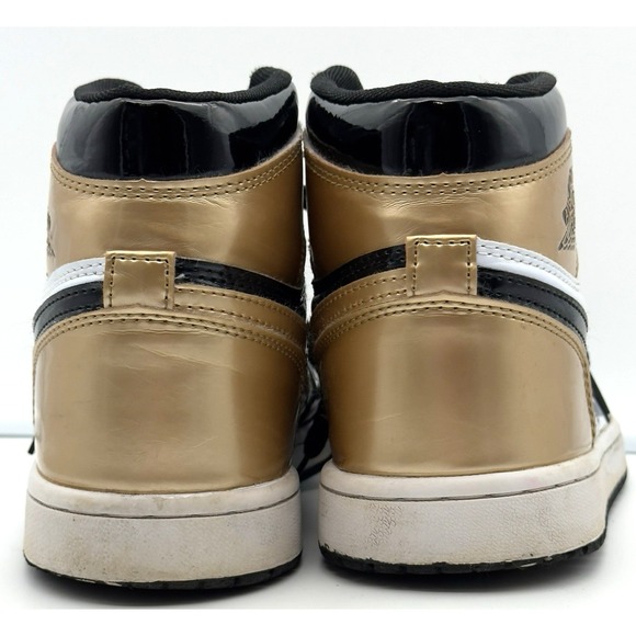 Size 8.5  Jordan 1 Retro High NRG Gold Toe 2018 Patent Black White Mens Air main image 10